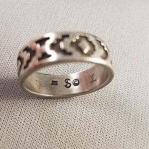 Sterling Silver Roman Key Ring Band Size 6.5